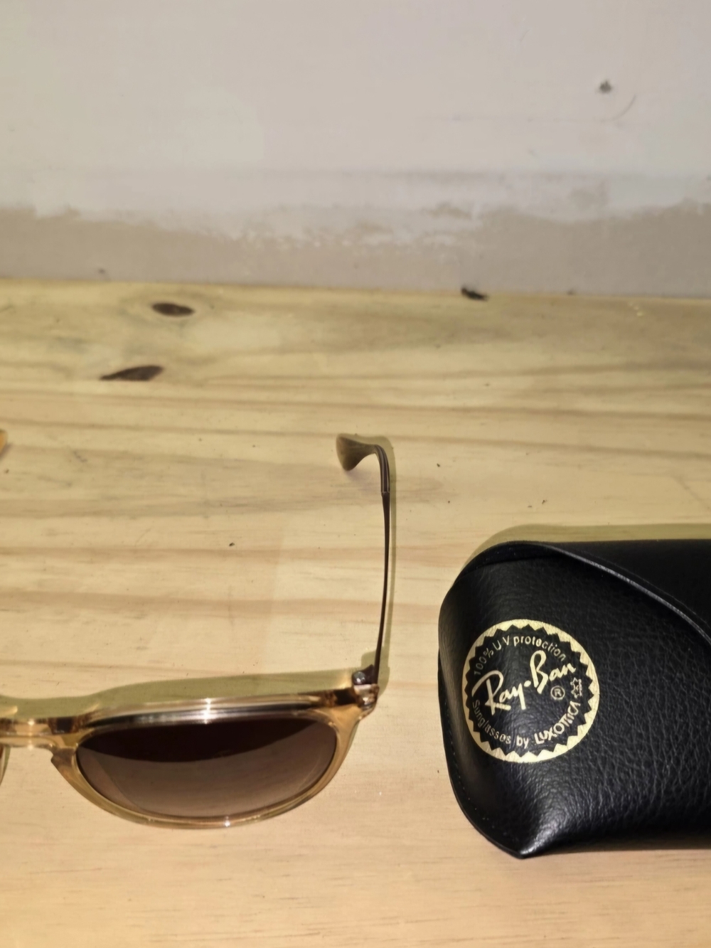 Ray-Ban ERIKA Women's Light Brown Frame Sunglasses with Brown Lenses